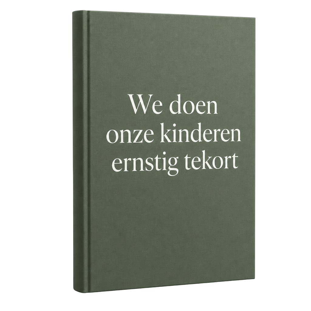 3D-weergave van het e-book We doen onze kinderen ernstig tekort